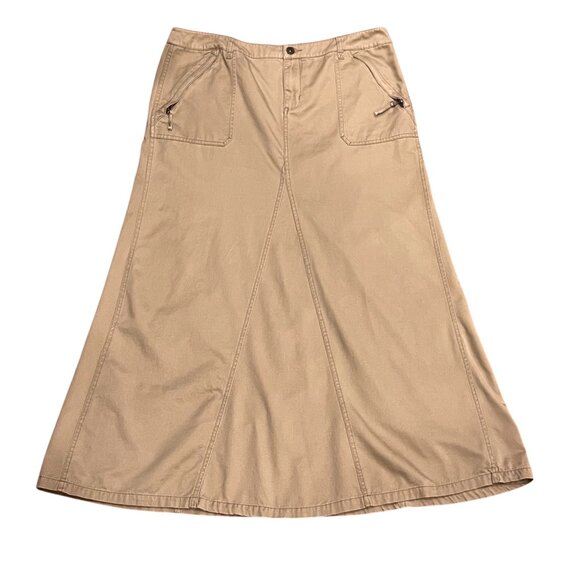 Stamp 10 Vintage Khaki Maxi Skirt, Cotton, 14 - Picture 1 of 6